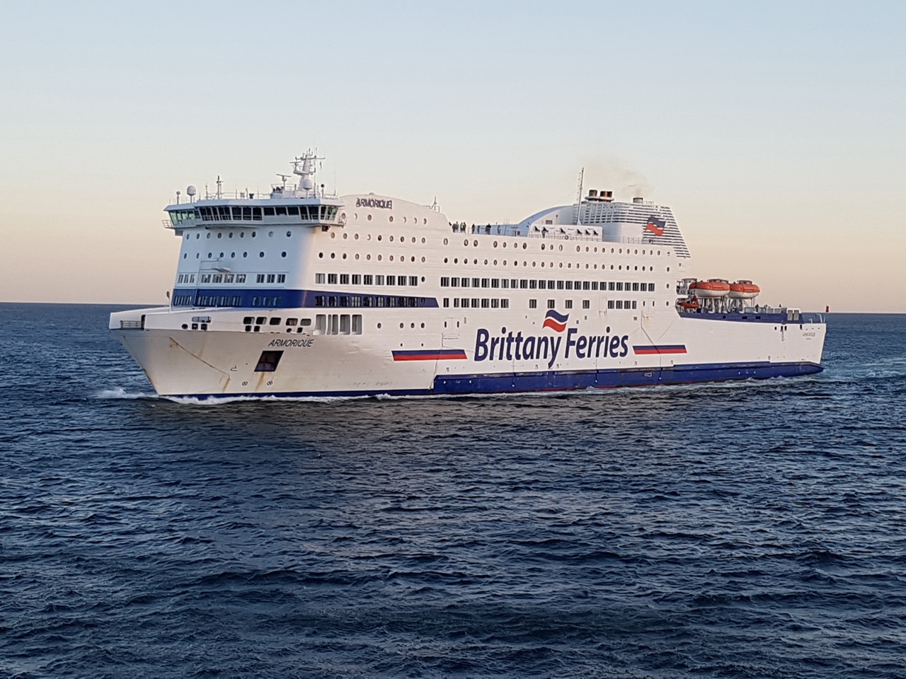 MV Armorique, the Brittany Ferries cruise ferry, arriving in port.